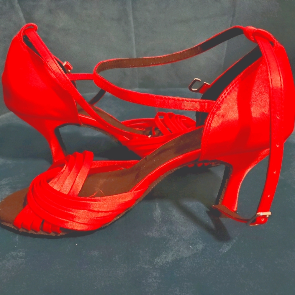 Red Satin Ballroom Heel